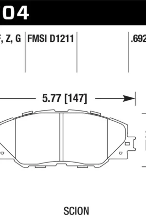 Hawk Performance Hawk 06-16 Toyota RAV4 HPS 5.0 Front Brake Pads Budget