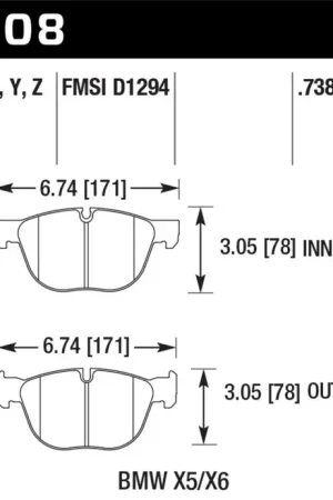 Best Price Hawk Performance Hawk 07-08 BMW X5 3.0si/4.8i / 09-13 X5 Xdrive / 08-13 X6 Xdrive HPS Front Brake Pads