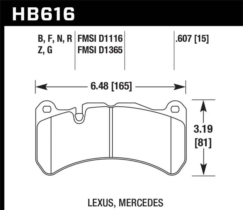 Authentic Hawk Performance Hawk 08-09 Lexus IS-F HP+ Street Front Brake Pads