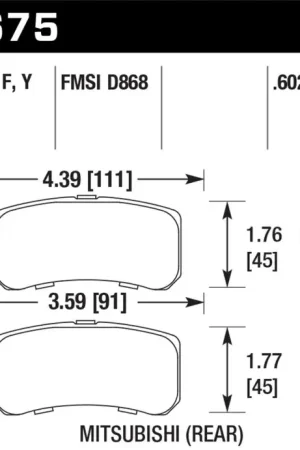Buy Direct Hawk Performance Hawk 09+ Mitsubishi Lancer Ralliart / 08+ Lancer GTS LTS Rear Brake Pads
