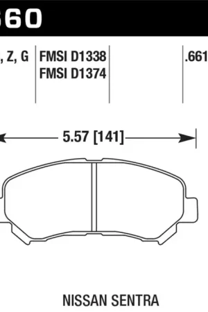 Fresh Stock Hawk Performance Hawk 09-10 Nissan Maxima / 08-10 Rogue / 07-09 Sentra SE-R / 10Sentra SE-R M/T HPS Street Front Br