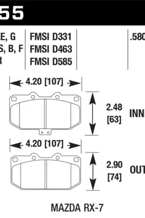 Hawk Performance Hawk 1990-1990 Mazda RX-7 GXL (w/Elec Adjust Susp) HPS 5.0 Front Brake Pads Hot Deal