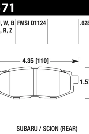 Hawk Performance Hawk 2013-2014 Scion FR-S Base 2dr Coupe HPS 5.0 Rear Brake Pads Best Choice