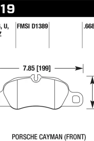 Hawk Performance Hawk 2013-2016 Porsche 911 Series Performance Ceramic Front Brake Pads (Does not fit S models) Next Day Delivery