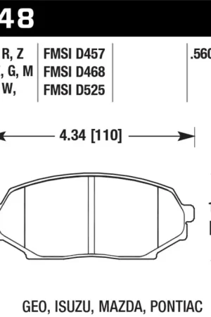 Hawk Performance Hawk 90-93 Mazda Miata Base 1.6L HPS 5.0 Front Brake Pads Must Have