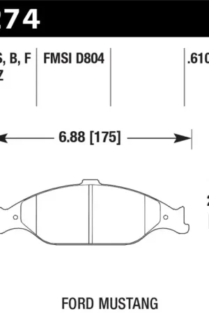 Hawk Performance Hawk 99-04 Ford Mustang Base/GT HPS Street Front Brake Pads Reduced Price