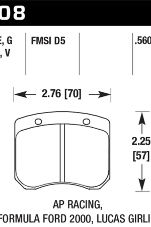 Hawk Performance Hawk AP Racing / FF 2000 HT-10 Race Brake Pads Free Shipping