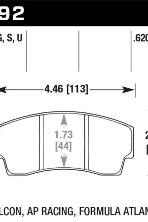 Buy Direct Hawk Performance Hawk AP Racing CP4567 / CP5040-10/11/12/13S4 / CP5100 / CP5108 / CP6760 DTC-70 Race Brake Pads