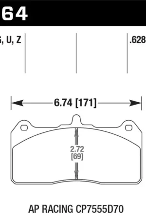 Modern Hawk Performance Hawk AP Racing CP7555D70 DTC-60 AP Racing Brake Pads