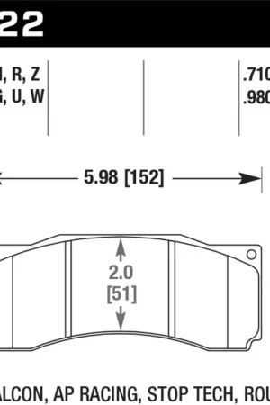 Certified Hawk Performance Hawk StopTech ST-60 Caliper HPS Street Brake Pads