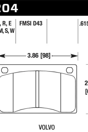 Popular Hawk Performance Hawk Volvo 142/145/164/240/242/244/245/262/265/1800 Black Race Brake Pads