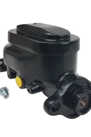 Proflow Master Cylinder Universal GM Raised Top Aluminium Black 1.125in Bore Dual Bowl Ports Both side Certified