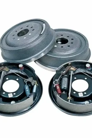 One Day Deal RTS RTS Drum Brake Kit Complete 11in Big Ford Late Style 5 x 4.5 Bolt Circle 2.5" Offset Backing Plates with brakes Set
