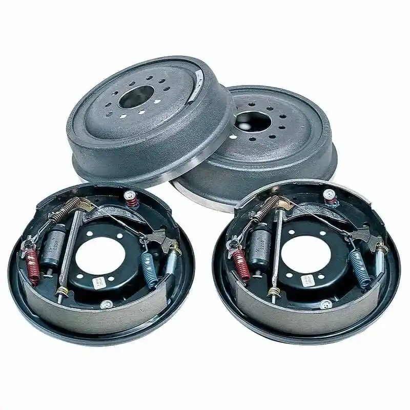 One Day Deal RTS RTS Drum Brake Kit Complete 11in Big Ford Late Style 5 x 4.5 Bolt Circle 2.5" Offset Backing Plates with brakes Set