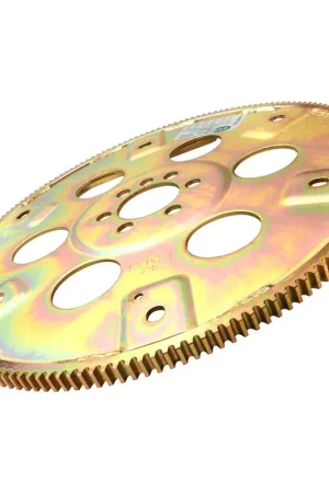 Special Discount RTS RTS Transmission Flexplate SFI Gold Zinc Late SB Chevrolet 168 Tooth - External - 1-piece Rear Main Seal Block