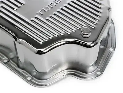 Professional Grade RTS RTS Transmission Oil Pan Extra Capacity Steel Ribbed Chrome GM Chev Holden TH400