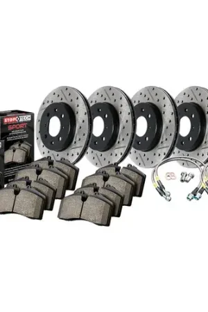 StopTech Sport Axle Pack, Drilled & Slotted, 4 Wheel Premium