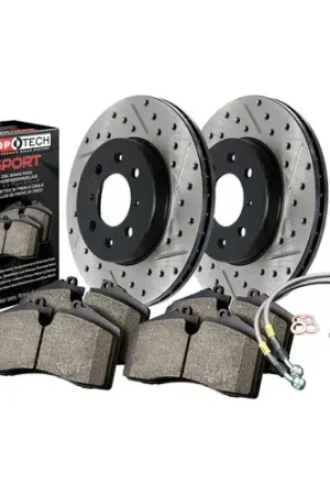 Sale StopTech Sport Axle Pack, Drilled & Slotted, Rear