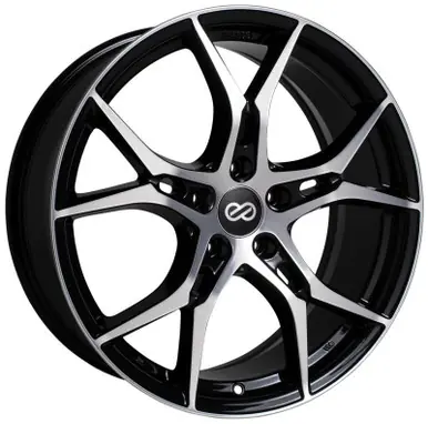 Enkei Vulcan 18X8.0 45mm Offset 5x100 Bolt 72.6mm Bore Black Machined Wheel - 517-880-8045BKM Limited Edition