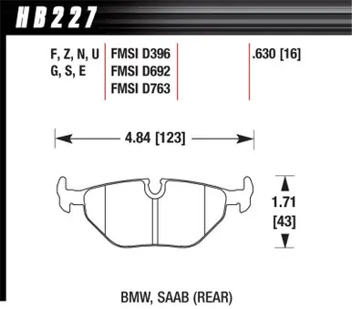 Hawk 92-95 BMW 325iS DTC-60 Race Rear Brake Pads - HB227G.630 New Arrival