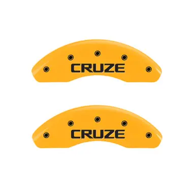 MGP 4 Caliper Covers Engraved Front & Rear Cruze Yellow finish black ch - 14206SCRZYL Secure Checkout