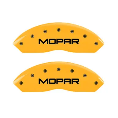 MGP 4 Caliper Covers Engraved Front & Rear MOPAR Yellow finish black ch - 42007SMOPYL Cheap