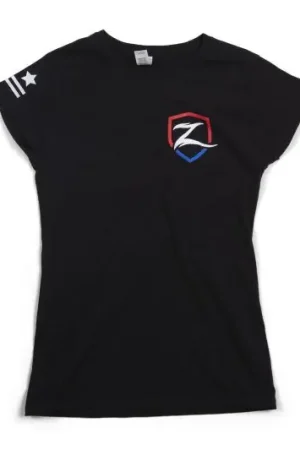Zone Offroad Black Premium Cotton T-Shirt w/ Patriotic Zone Logos - Wo – SBX Performance Reduced Price